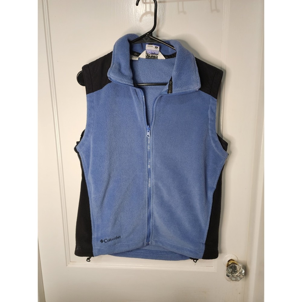 Columbia Women's‎ Blue Sleeveless Fleece Zipper Vest Size M